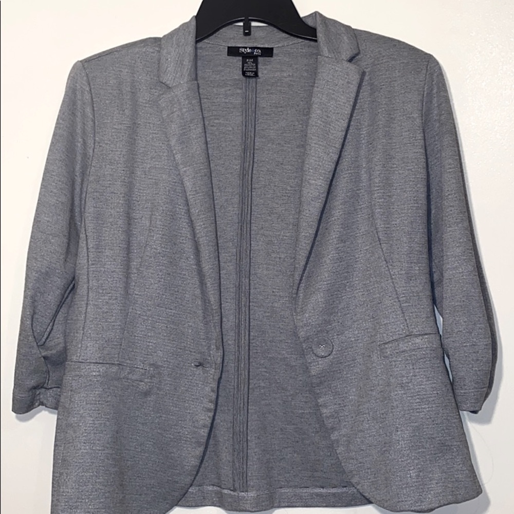 Gray Cotton Blazer